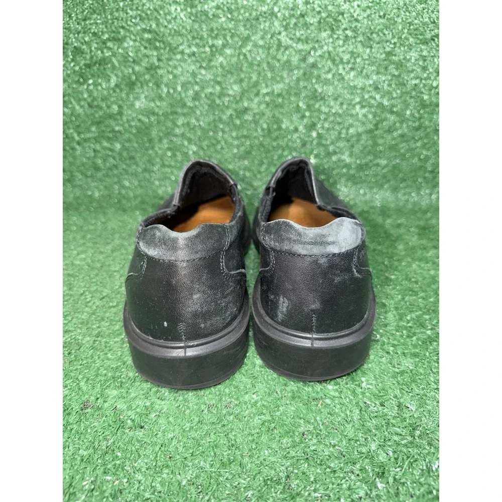 Ecco Helsinki 2.0‎ Mens Size 7-7.5 Black Casual Leather Apron Toe Slip On Shoes